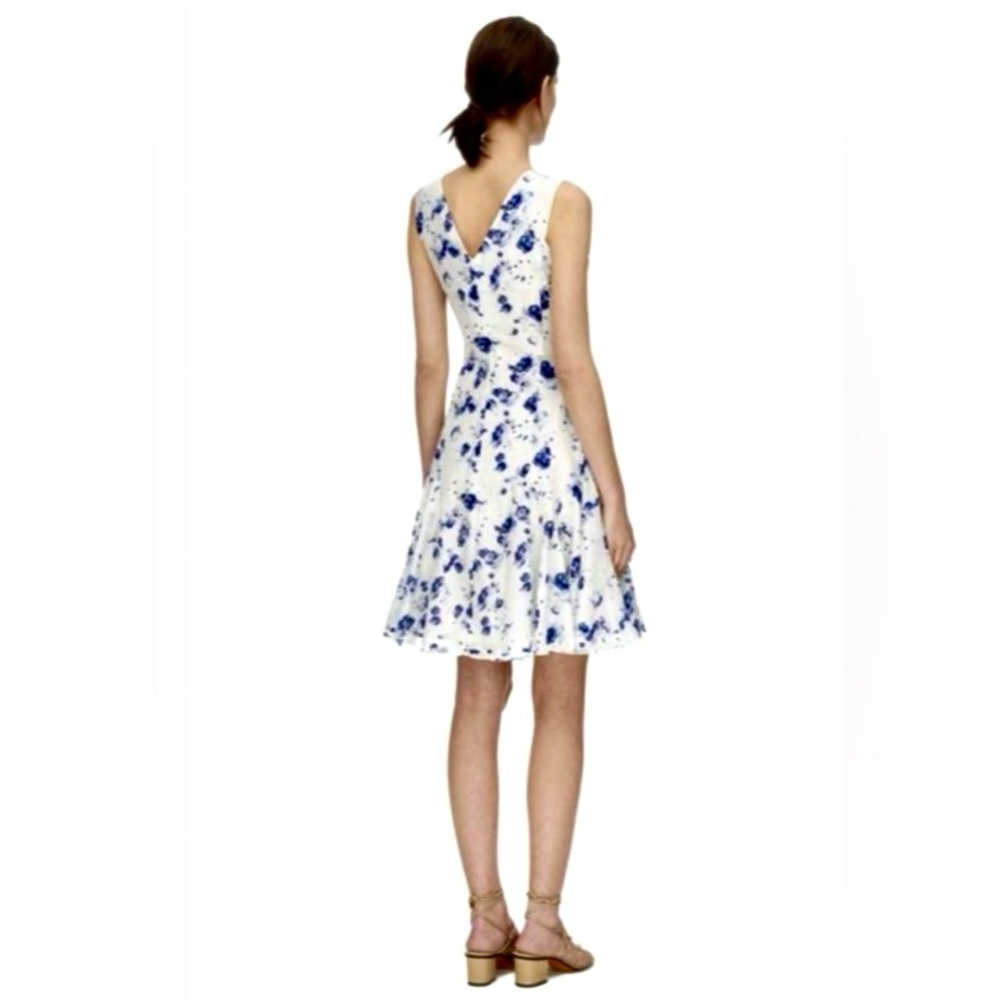 Rebecca Taylor Sleeveless V-neck Tie Waist Floral Mini Dress, Size 8 - Picture 2 of 6